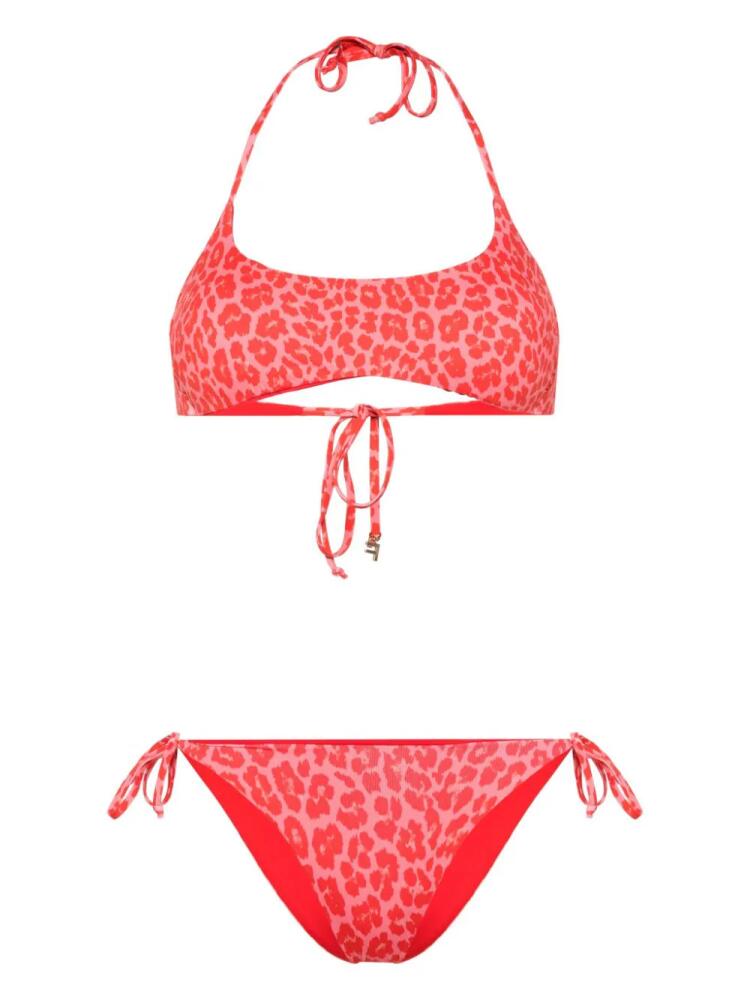 Fisico leopard-print halterneck bikini - Pink Cover