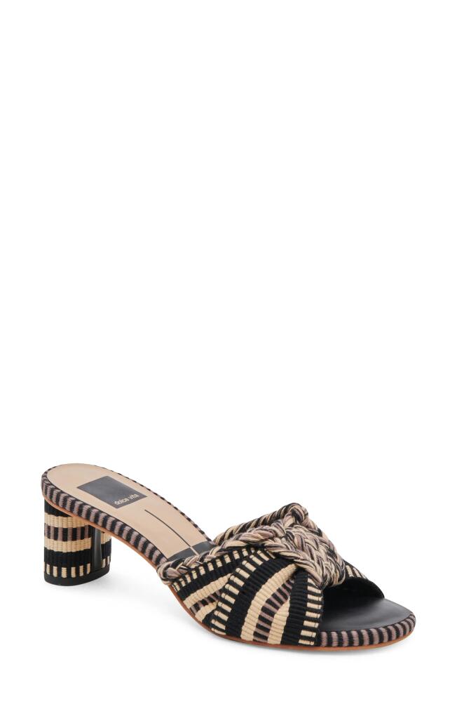 Dolce Vita Dallie Slide Sandal in Black Multi Woven Cover