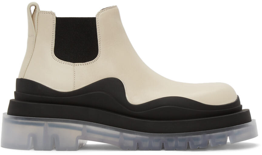 Bottega Veneta Off-White Low 'The Tire' Chelsea Boots Cover