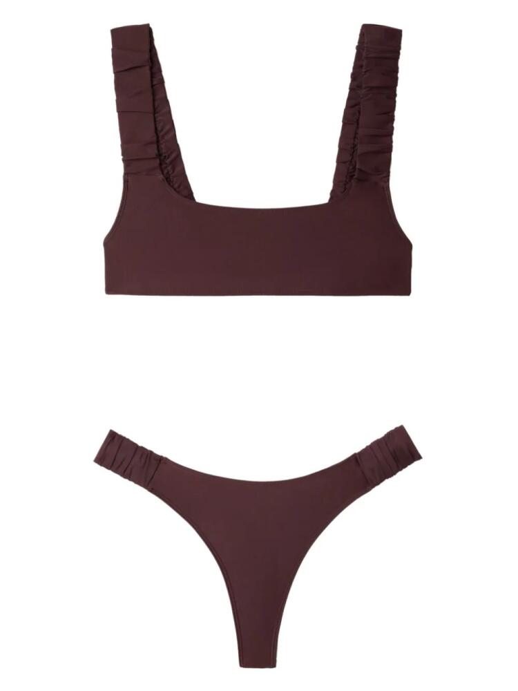 Sunnei ruched straps bikini set - Brown Cover