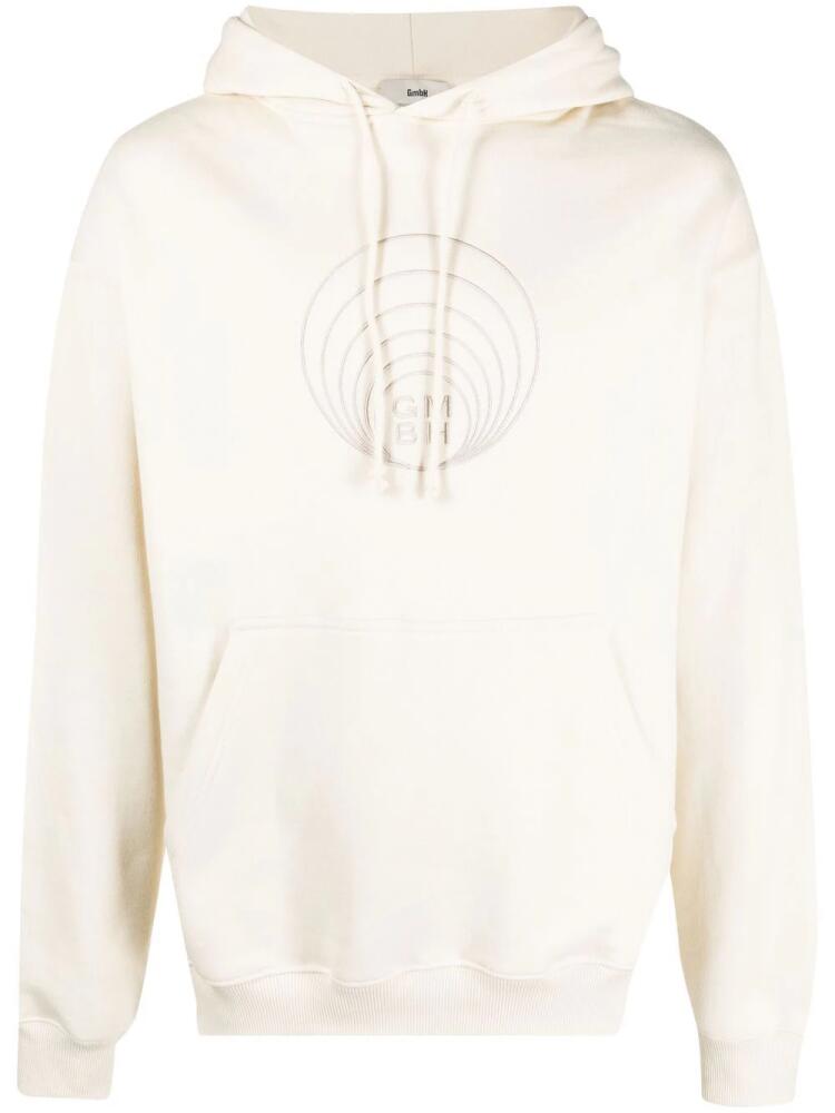 GmbH logo-embroidered organic cotton hoodie - Neutrals Cover