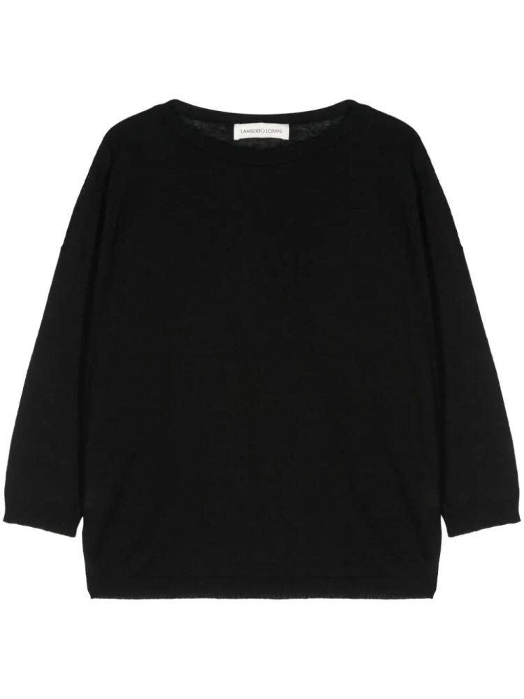 Lamberto Losani wide-neck drop-shoulder jumper - Black Cover