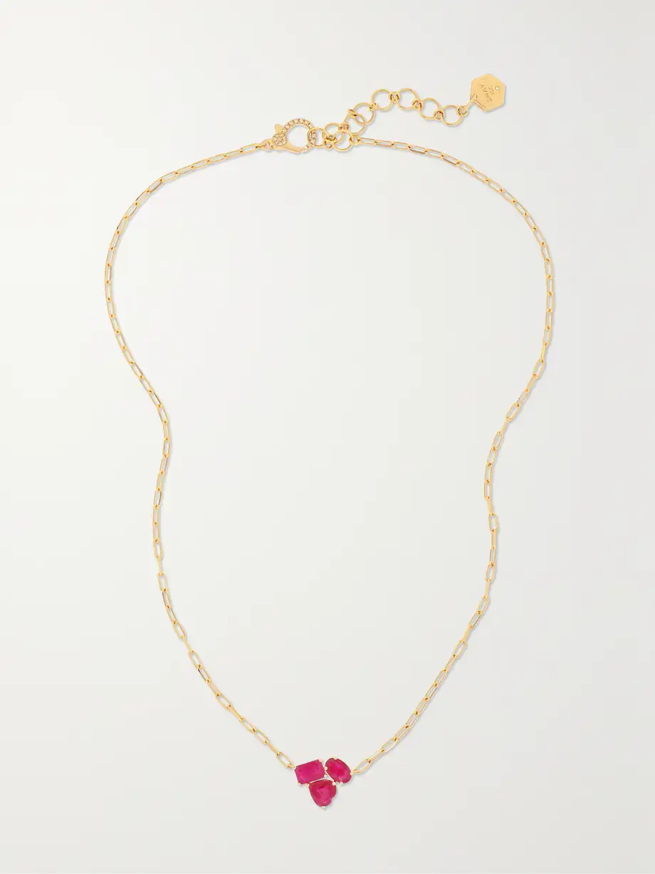 SHAY - 18-karat Rose Gold Ruby Necklace - One size Cover