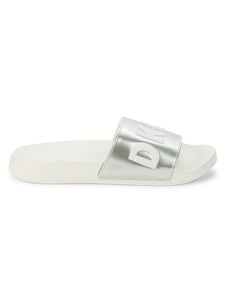 DKNY Women's Zinna Logo Slides - Silver Cover