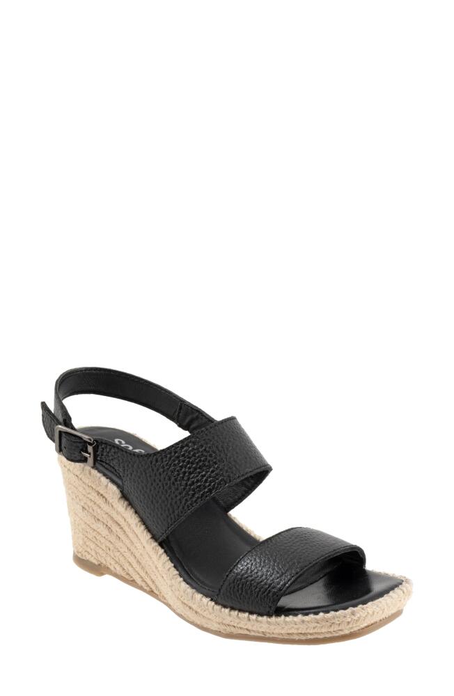 SoftWalk Hartley Slingback Espadrille Wedge Sandal in Black Cover