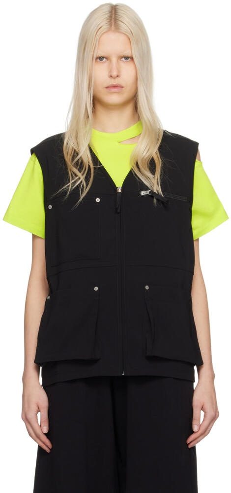 MM6 Maison Margiela Black Zip Vest Cover