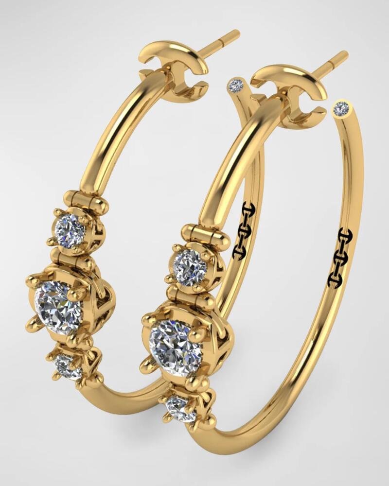 Hoorsenbuhs 18K Yellow Gold Hoop Earrings with Diamonds, 25mm Cover