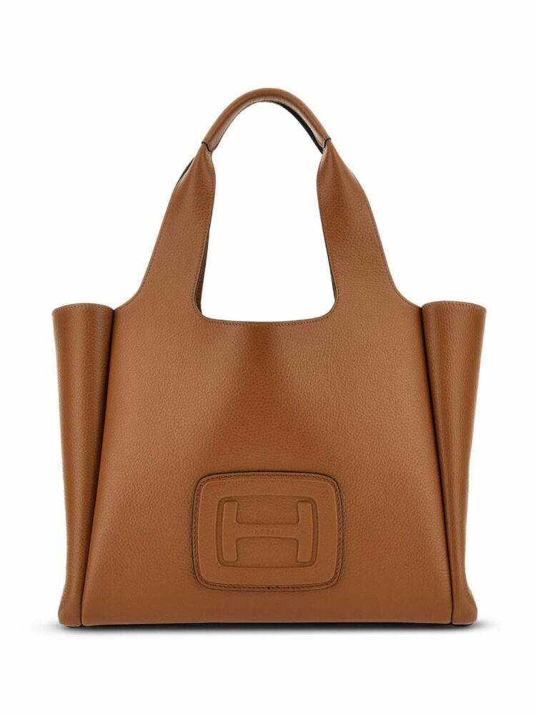 Hogan medium H-bag leather tote bag - Brown Cover