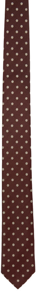 Dries Van Noten Burgundy Polka Dot Tie Cover