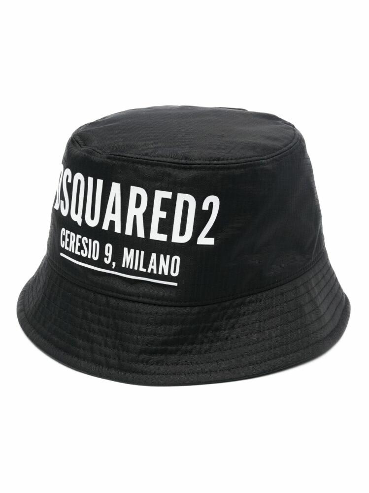 DSQUARED2 logo-print bucket hat - Black Cover