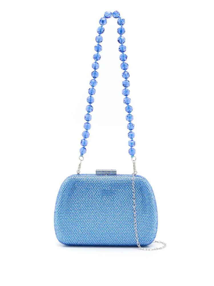 SERPUI Ang crystal-embellished clutch bag - Blue Cover