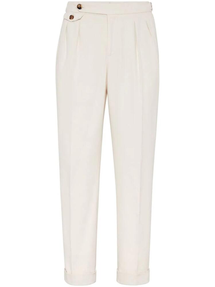 Brunello Cucinelli tapered chino trousers - White Cover