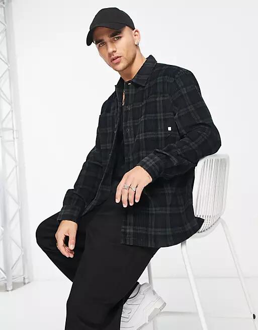 Farah Claude long sleeve relaxed fit shirt in evergreen check Cover