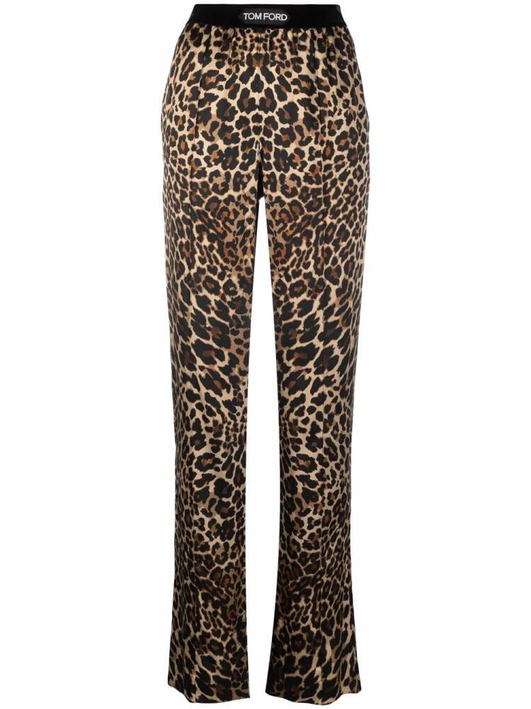 TOM FORD leopard-print straight-leg trousers - Neutrals Cover