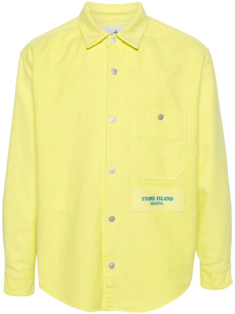 Stone Island logo-embroidered shirt - Yellow Cover