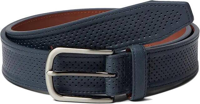 Johnston & Murphy Perfed Leather Belt (Navy) Belts Cover