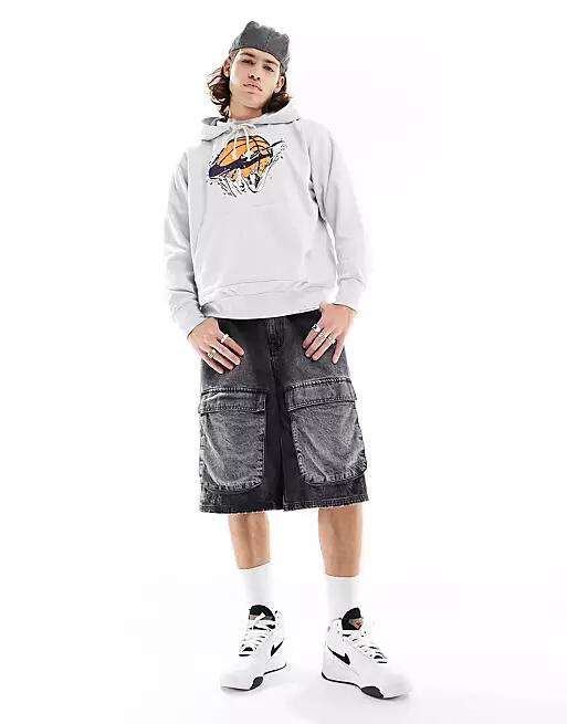 Nike Basketball Dri-Fit graphic hoodie in gray-Black Cover