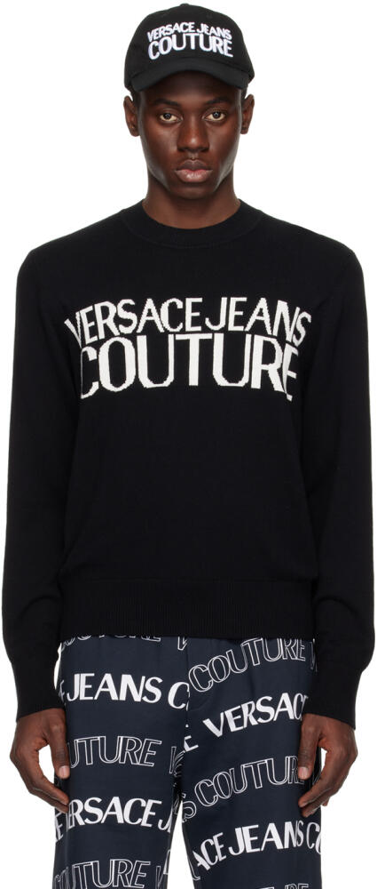 Versace Jeans Couture Black & White Intarsia Sweater Cover