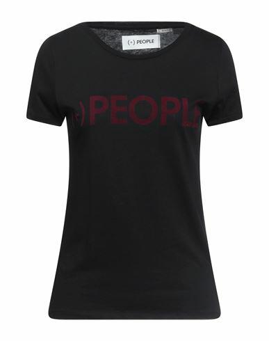 (+) People Woman T-shirt Black Organic cotton Cover