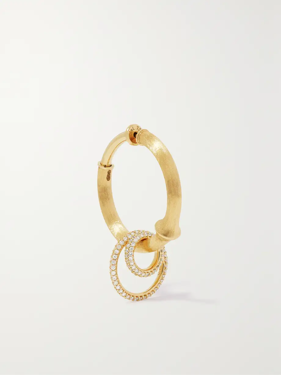 OLE LYNGGAARD COPENHAGEN - Nature Large 18-karat Gold Diamond Single Hoop Earring - One size Cover