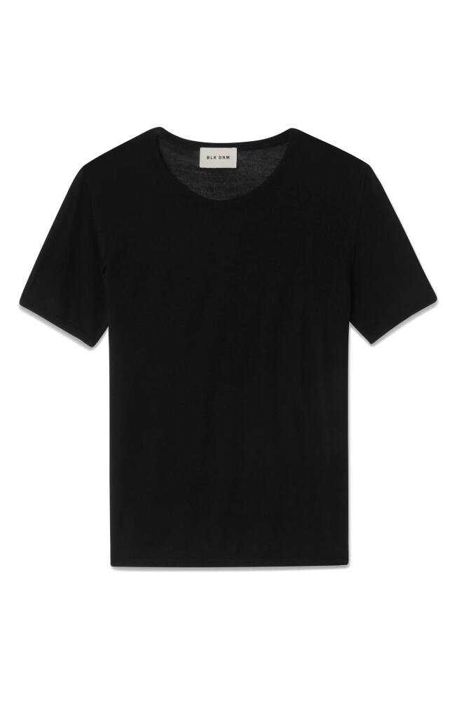 BLK DNM Wool & Silk Short Sleeve T-Shirt Sweater in Black Cover