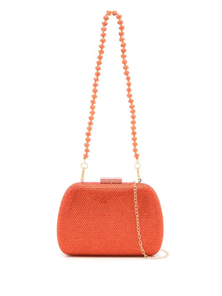 SERPUI Ang crystal-embellished clutch bag - Orange Cover