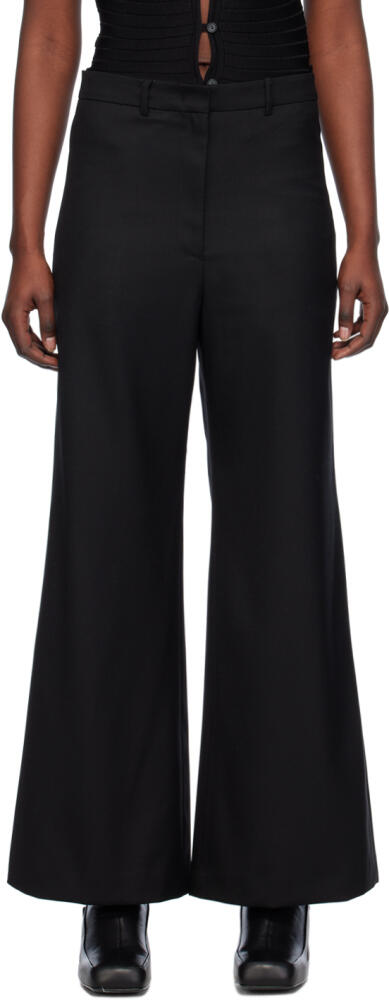 LOW CLASSIC Black Wide-Leg Trousers Cover