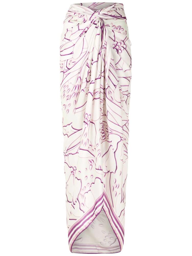 Amir Slama abstract-print long sarong - Neutrals Cover