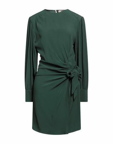 Semicouture Woman Mini dress Dark green Acetate, Silk Cover