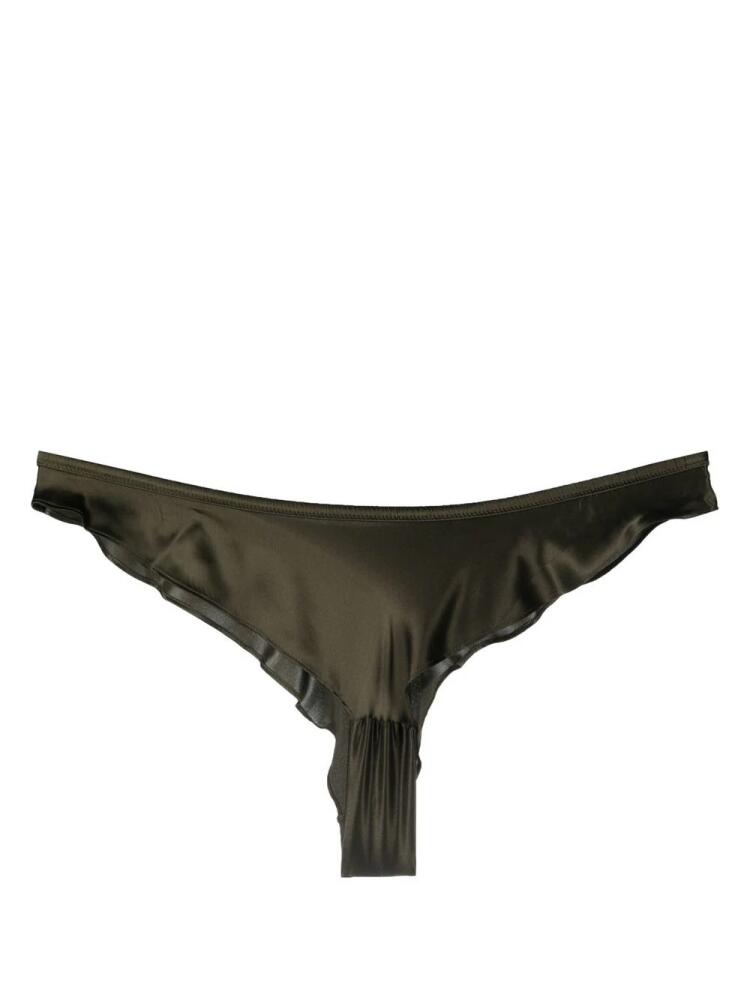 Maison Close flared satin-finish briefs - Green Cover