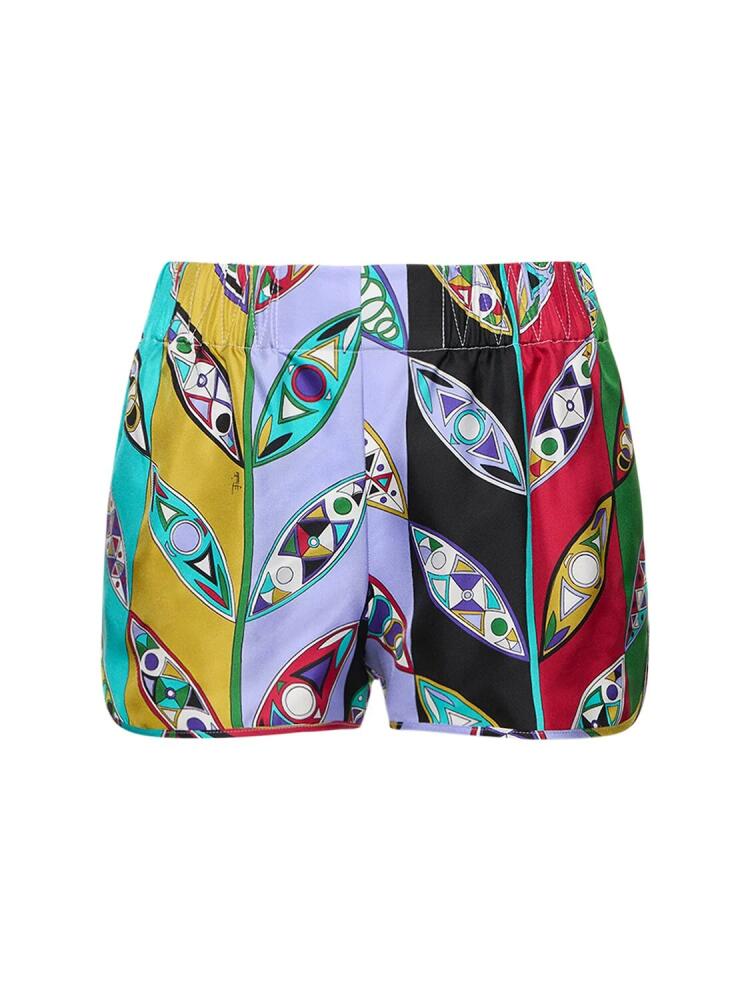 PUCCI Girandole Printed Silk Twill Mini Shorts Cover