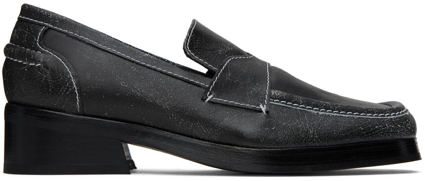 Eckhaus Latta Black Stitched Loafers Cover