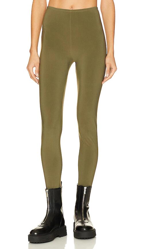 Norma Kamali Legging With Footsie in Army Cover