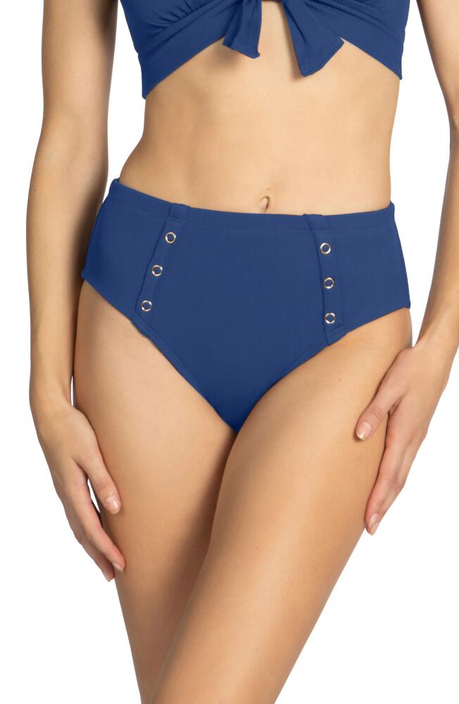 Robin Piccone Amy Side Tab Bikini Bottoms in Blueberry Cover