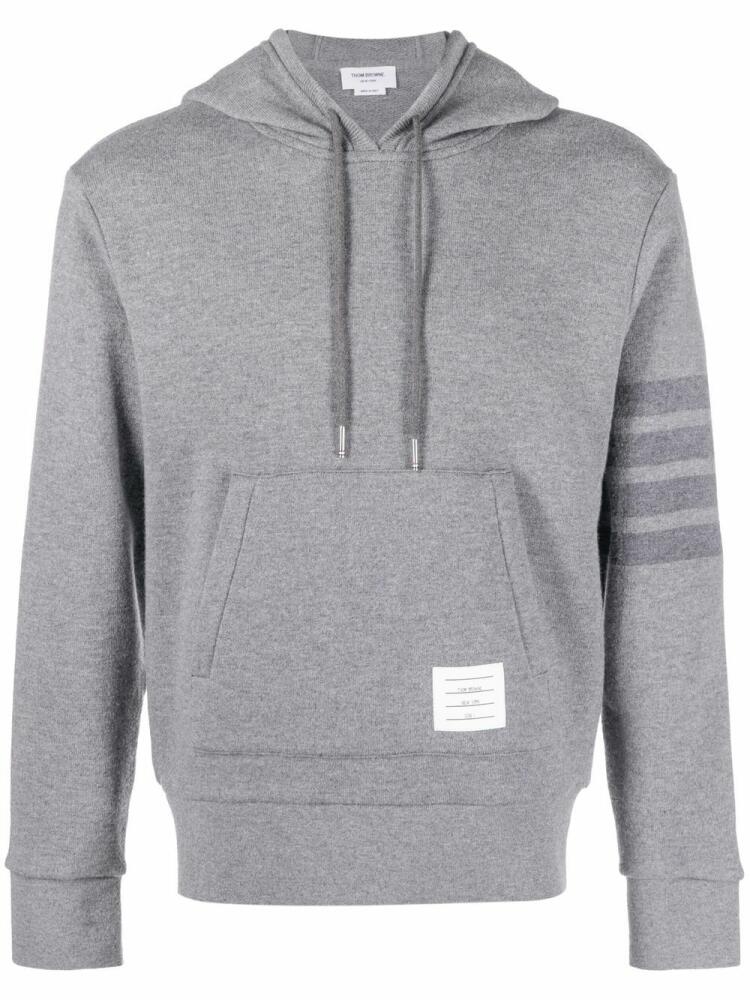 Thom Browne stripe-detail sleeve hoodie - Grey Cover