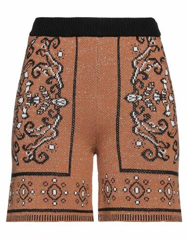 Simona Corsellini Woman Shorts & Bermuda Shorts Camel Cotton, Acrylic Cover