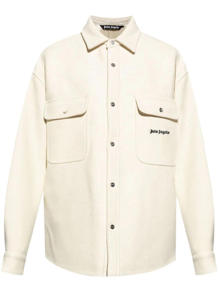 Palm Angels logo-embroidered shirt jacket - Neutrals Cover