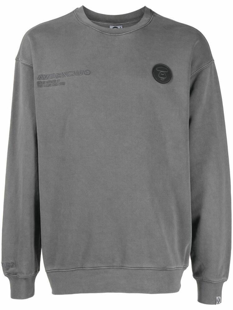 AAPE BY *A BATHING APE® logo-print cotton sweatshirt - Grey Cover