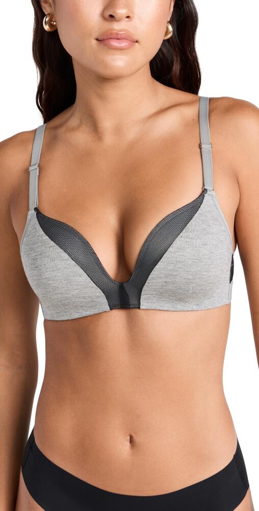 LIVELY The All-Day Deep V No-Wire Bra Heather Grey/Black Cover