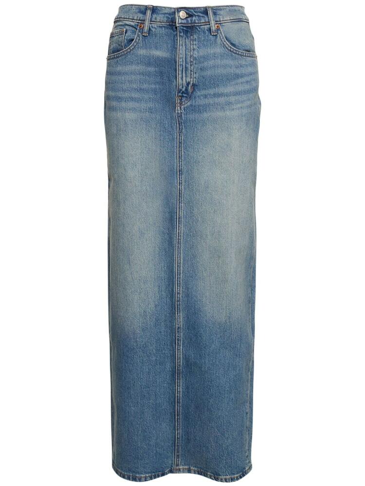 REFORMATION Daria Ultra High Rise Denim Maxi Skirt Cover