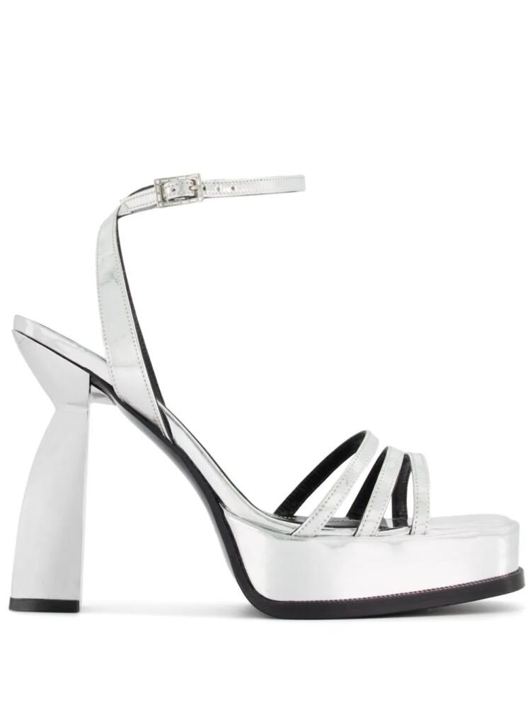 Nodaleto Angel F 120mm leather sandals - Silver Cover