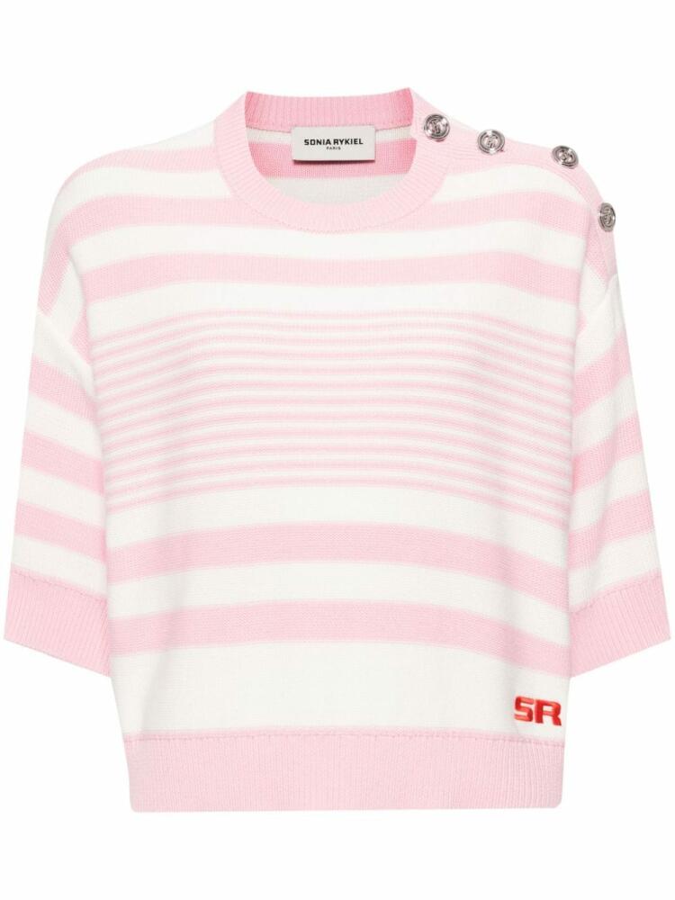 Sonia Rykiel striped cotton top - Pink Cover