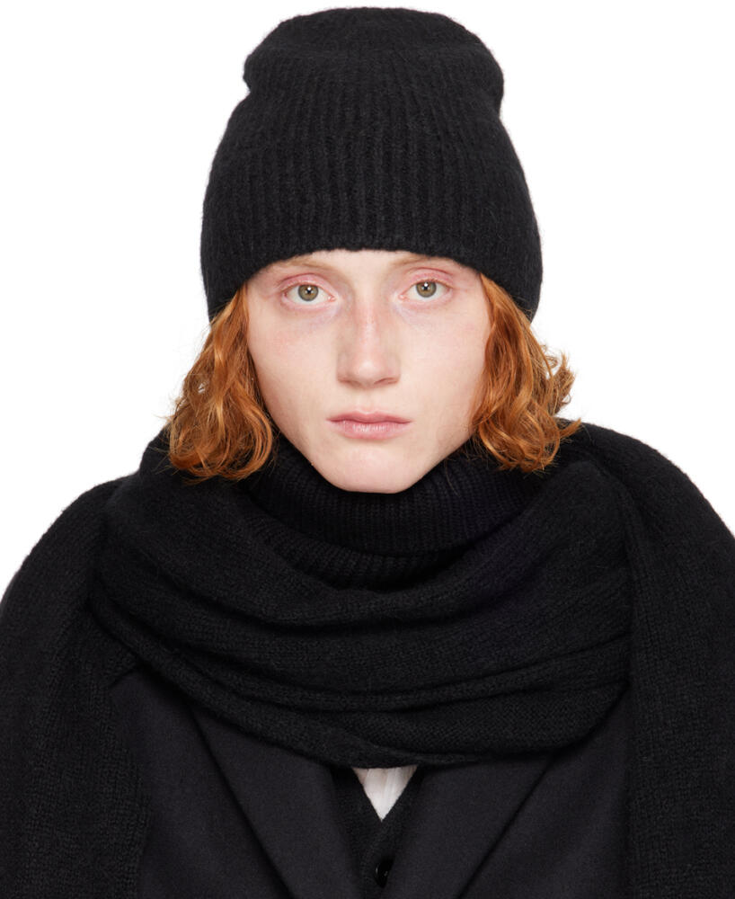 Dries Van Noten Black Alpaca & Merino Wool Beanie Cover