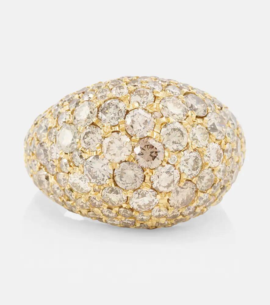 Octavia Elizabeth Champagne Dome 18kt gold ring with diamonds Cover