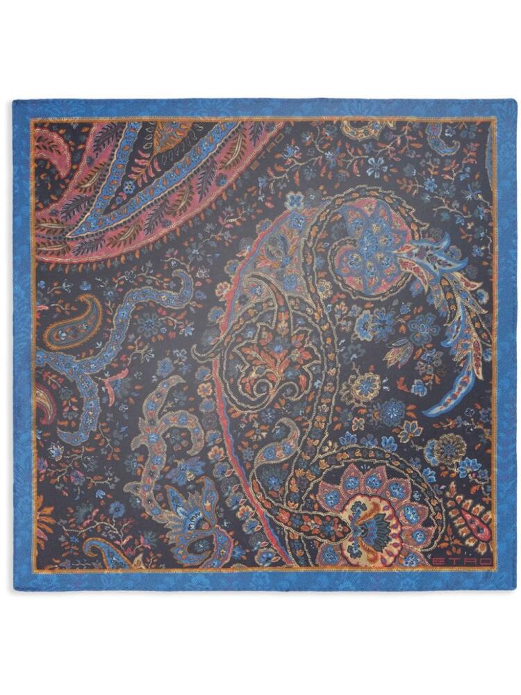 ETRO paisley-print silk pocket scarf - Blue Cover