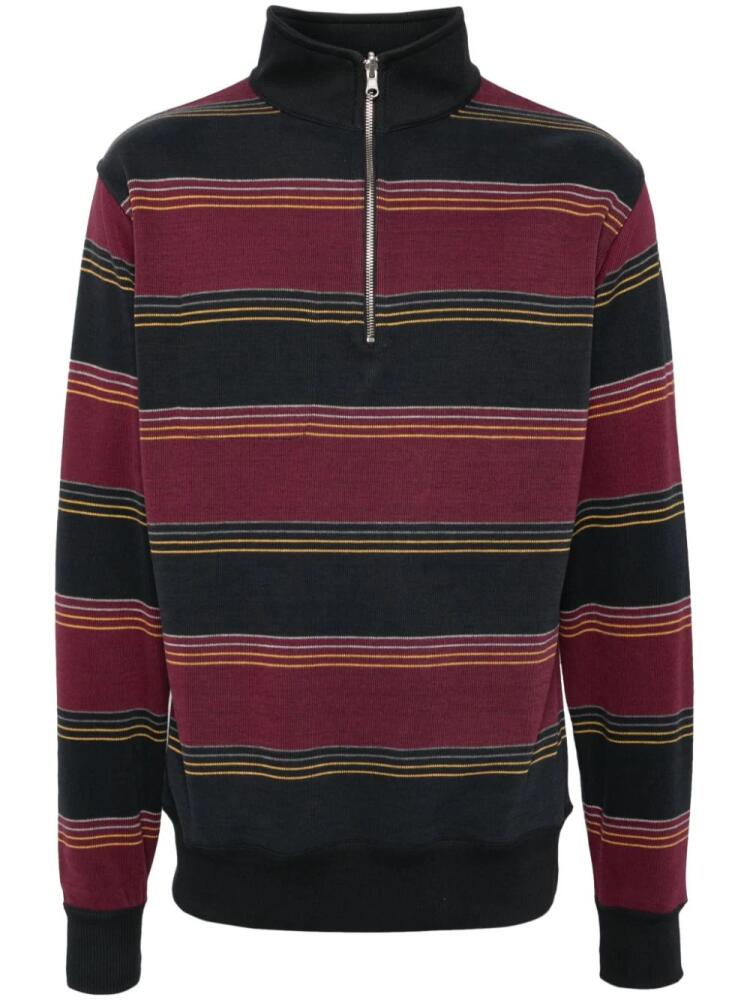 Oliver Spencer striped half-zip jumper - Blue Cover