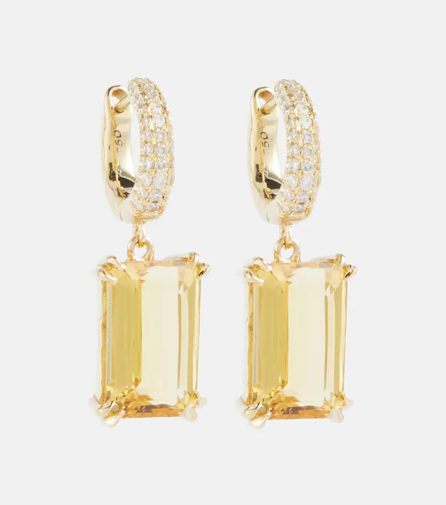 Octavia Elizabeth Yana Micro 18kt gold earrings with beryls and diamonds Cover