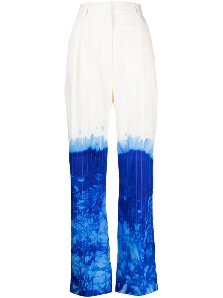 Stain Shade tie-dye wool suit trousers - White Cover