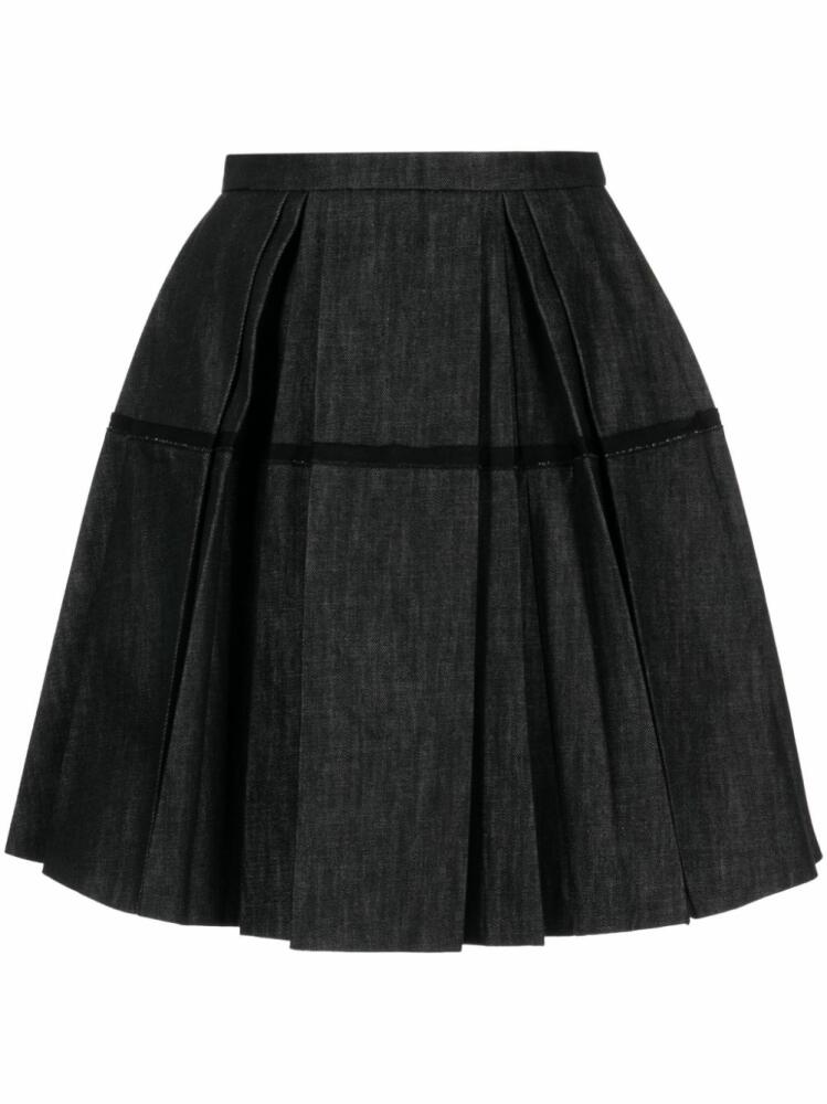 Dice Kayek high-waisted pleated denim skirt - Black Cover