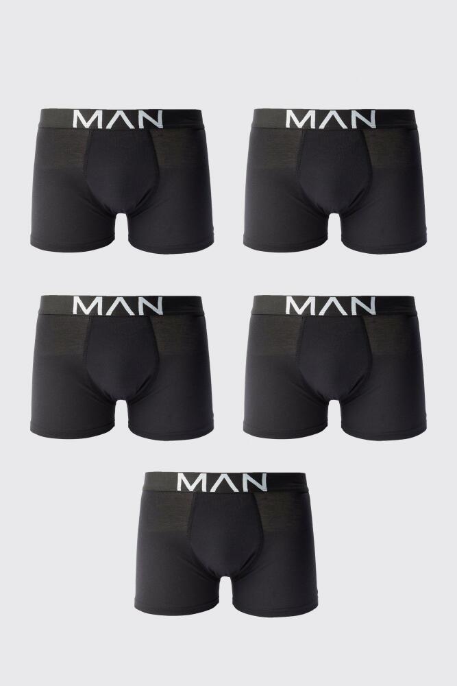 boohoo Mens 5 Pack Man Trunks - Black Cover